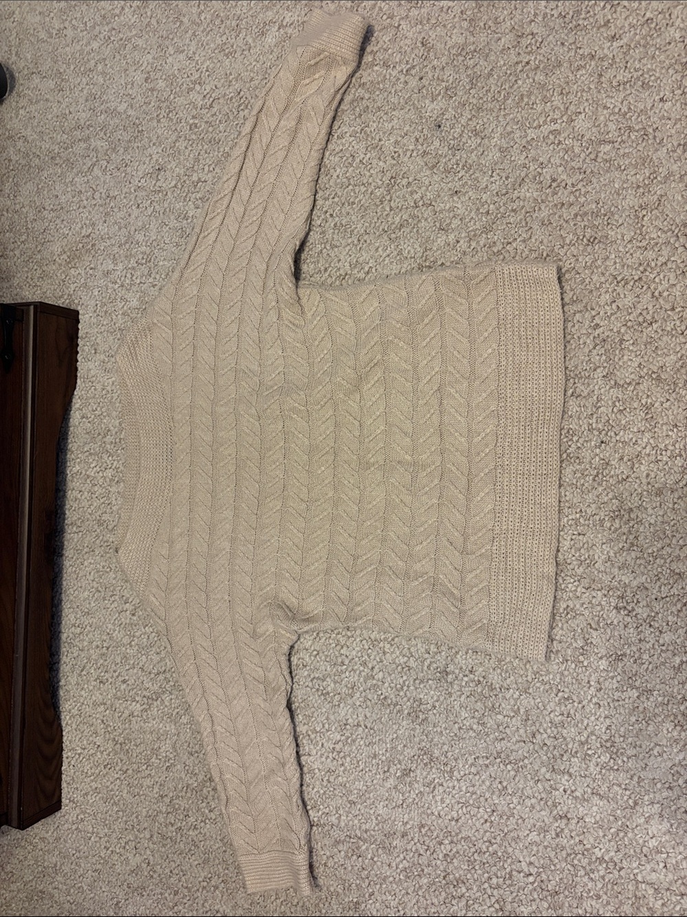 New York and Company Classic Cable Knit Women's Sweater - Beige Size: M C4